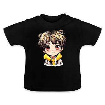 Manga Japan Drawing - Baby Organic T-Shirt with Round Neck - black - Front