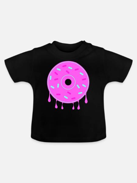 donut - Baby Bio-T-Shirt mit Rundhals - Schwarz
