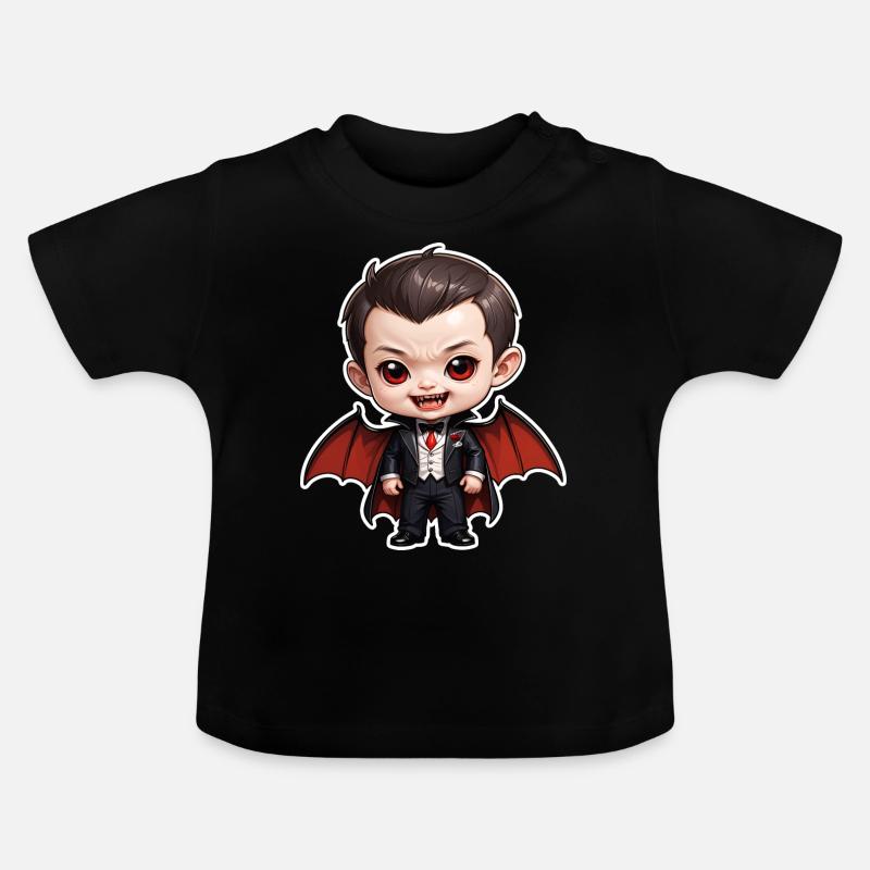 Halloween - Garçon vampire mignon - T-shirt bio col rond Bébé - noir