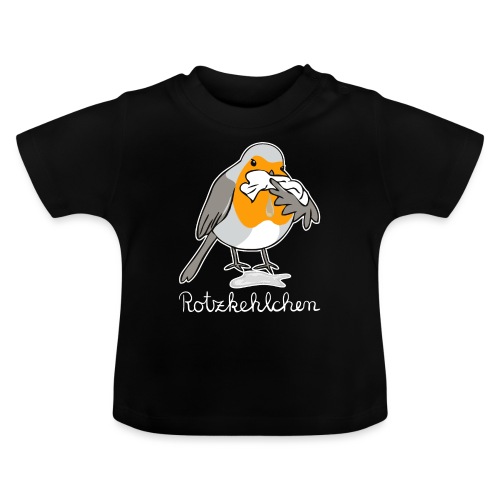 Rotzkehlchen hell Rotkehlchen hat Schnupfen - Baby Bio-T-Shirt mit Rundhals