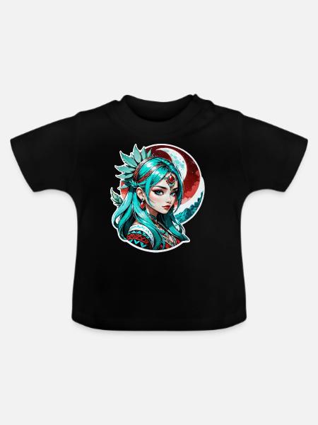 Indische Prinzessin - Aztek - Baby Bio-T-Shirt mit Rundhals - Schwarz