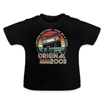 Limited Edition 2003 21st Anniversary - Baby Organic T-Shirt with Round Neck - black - Front
