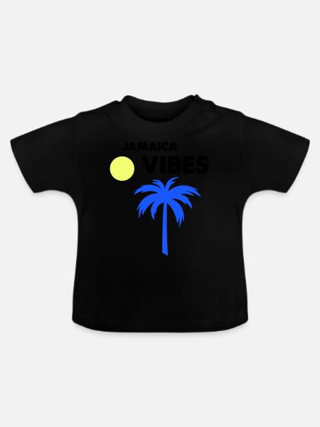 jamaica vibes - Baby Bio-T-Shirt mit Rundhals - Schwarz
