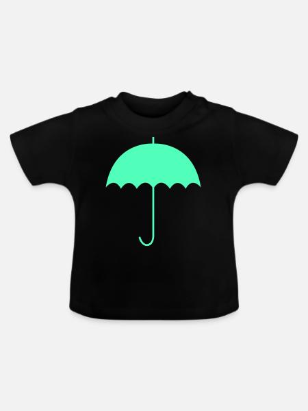 regenschirm - Baby Bio-T-Shirt mit Rundhals - Schwarz