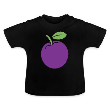 Pflaume - Baby Bio-T-Shirt mit Rundhals - Schwarz - Vorne
