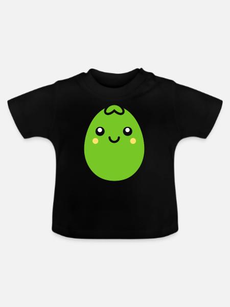 Erbse - Baby Bio-T-Shirt mit Rundhals - Schwarz