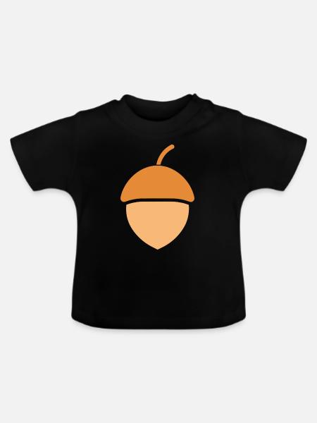 Eiche - Baby Bio-T-Shirt mit Rundhals - Schwarz