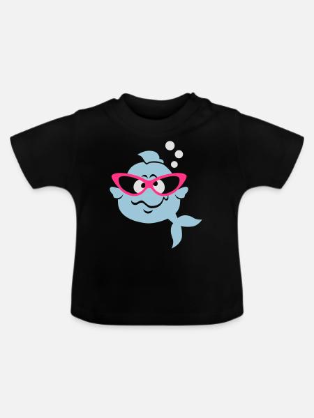 Retrofisch - Baby Bio-T-Shirt mit Rundhals - Schwarz