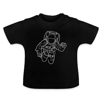astronaut - Baby Organic T-Shirt with Round Neck - black - Front