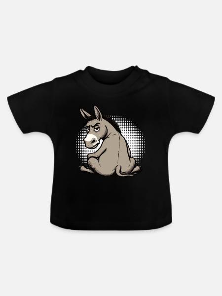 Esel Eselchen Eselhalter Muli Langohresel Muli - Baby Bio-T-Shirt mit Rundhals - Schwarz