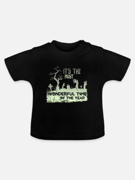 The most wonderful timeof the year - Baby Bio-T-Shirt mit Rundhals - Schwarz