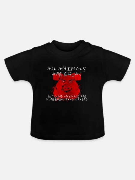Animal Farm - Alle dyr er like - Økologisk baby-T-skjorte med rund hals - svart