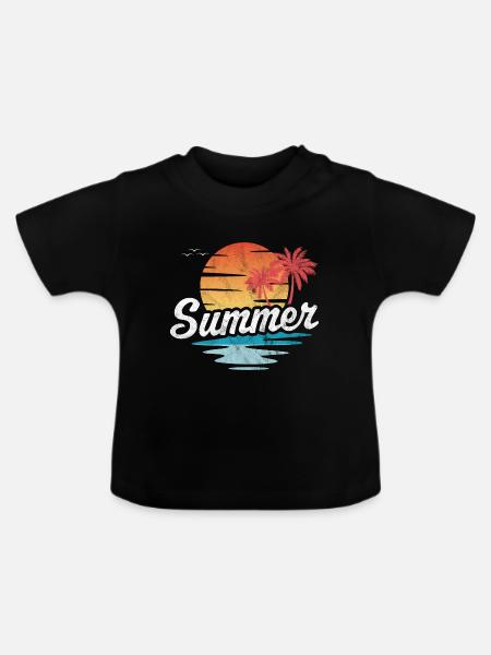 Sommer - Baby Bio-T-Shirt mit Rundhals - Schwarz