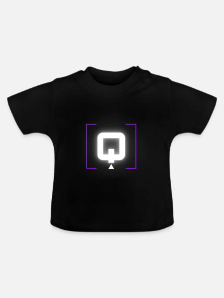 Buchstabe "Q" - Baby Bio-T-Shirt mit Rundhals - Schwarz