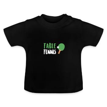 Tennis de table - T-shirt bio col rond Bébé - noir - Devant