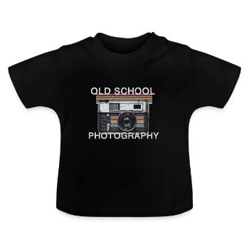 Photographie cadeau de la vieille école - T-shirt bio col rond Bébé - noir - Devant