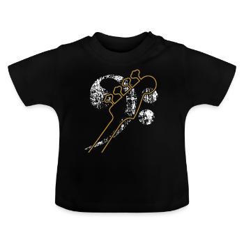Bassschlüssel. Bass Clef, Bassgitarre distressed - Baby Bio-T-Shirt mit Rundhals - Schwarz - Vorne