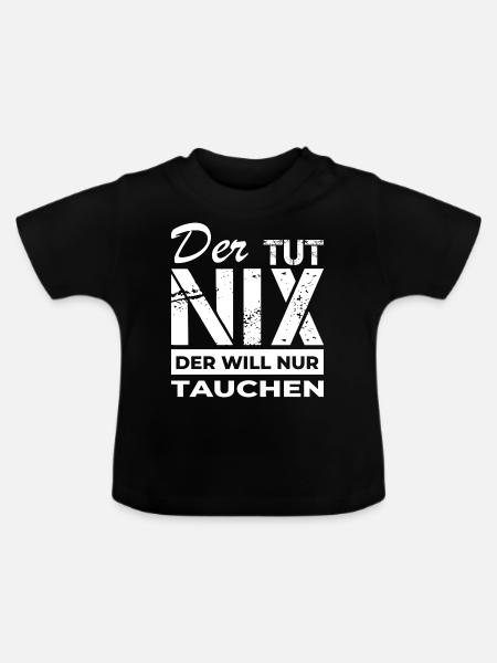Tauchen - Taucher - Baby Bio-T-Shirt mit Rundhals - Schwarz