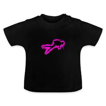 Silhouette  Sport Pink und Schwarz Umriss - Baby Bio-T-Shirt mit Rundhals - Schwarz - Vorne