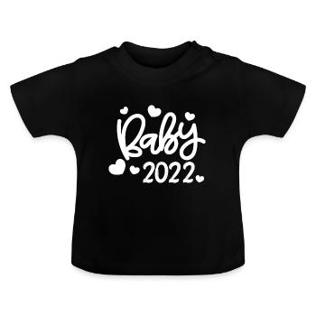 Bébé 2022 Grossesse Annonce Bébé Naissance - T-shirt bio col rond Bébé - noir - Devant
