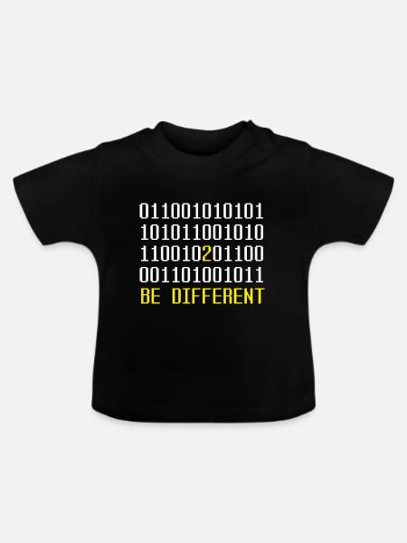 Be different - Baby Bio-T-Shirt mit Rundhals - Schwarz