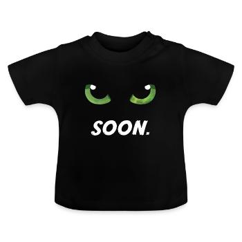 Les yeux de chat bientôt verts - T-shirt bio col rond Bébé - noir - Devant