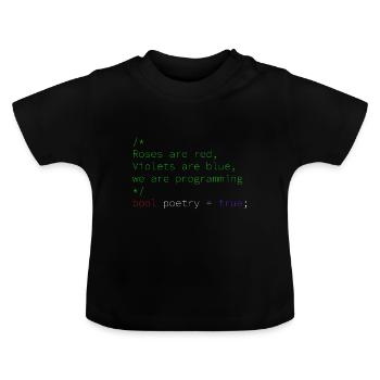 Programmation poétique - T-shirt bio col rond Bébé - noir - Devant