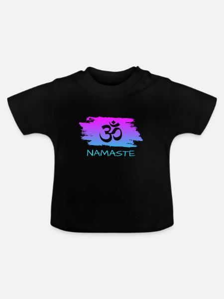 Namaste - Baby Bio-T-Shirt mit Rundhals - Schwarz