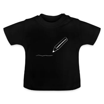stylo à dessiner - T-shirt bio col rond Bébé - noir - Devant