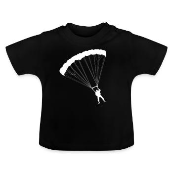 parachutiste - T-shirt bio col rond Bébé - noir - Devant