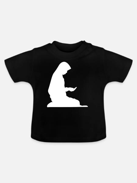 Beten - Baby Bio-T-Shirt mit Rundhals - Schwarz