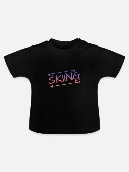 skiing - Baby Bio-T-Shirt mit Rundhals - Schwarz