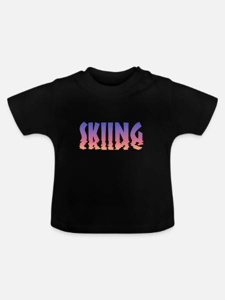 Skiing - Baby Bio-T-Shirt mit Rundhals - Schwarz