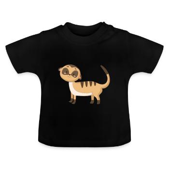 Meerkat Meerkat Meerkat Meerkat - Baby Organic T-Shirt with Round Neck - black - Front