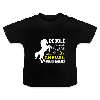 Horse Shirt • Reiten • Pony Geschenke - Baby Bio-T-Shirt mit Rundhals - Schwarz - Vorne