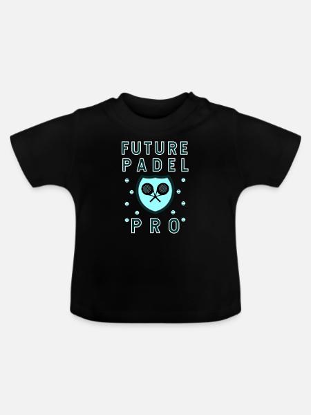 Toekomstige Padel Tennis Pro - Baby biologisch T-shirt met ronde hals - zwart