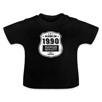 MADE IN 1990 - Baby Organic T-Shirt with Round Neck - black - Front