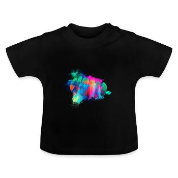 Tranches d'orange isolés colorés - T-shirt bio col rond Bébé - noir - Devant