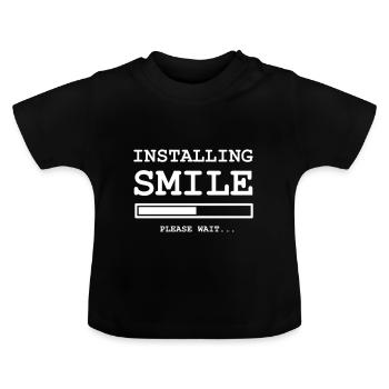 Un slogan drôle disant un slogan spirituel - T-shirt bio col rond Bébé - noir - Devant