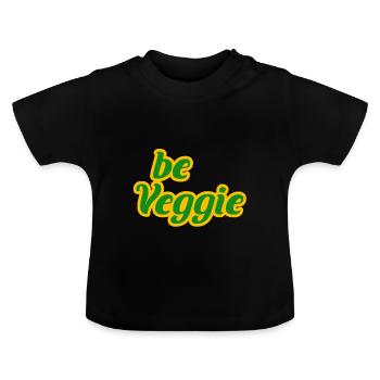 Vegan, Veggie, Veggi, Obst, Gemüse, Geschennk - Baby Bio-T-Shirt mit Rundhals - Schwarz - Vorne