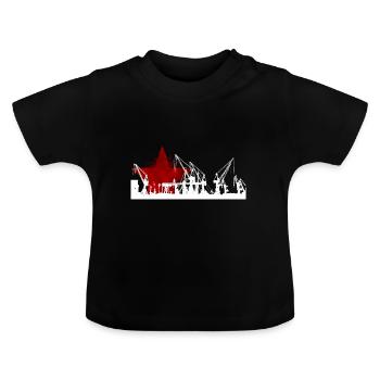 Hamburg Hafen roter Stern - Baby Bio-T-Shirt mit Rundhals - Schwarz - Vorne