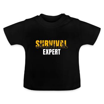 Survival Expert - Baby Organic T-Shirt with Round Neck - black - Front