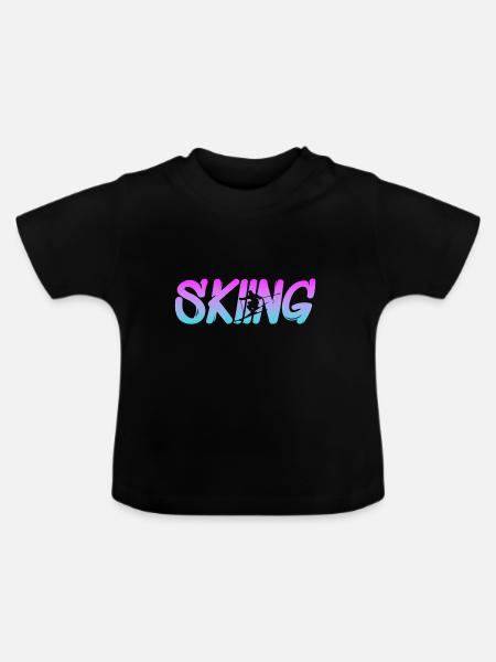 skiing - Baby Bio-T-Shirt mit Rundhals - Schwarz