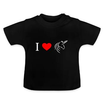 J'aime les licornes - j'aime les licornes - T-shirt bio col rond Bébé - noir - Devant