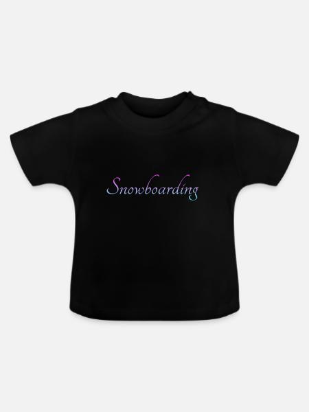 snowboarding - Baby Bio-T-Shirt mit Rundhals - Schwarz