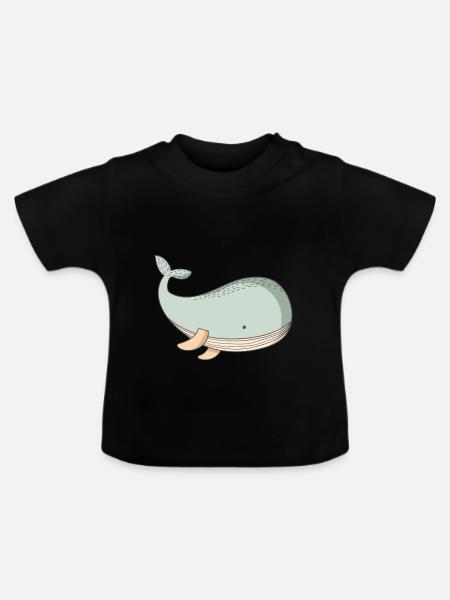 Wal Walmotiv - Baby Bio-T-Shirt mit Rundhals - Schwarz