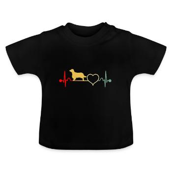 Welsh Springer Spaniel Vintage Heartbeat - T-shirt bio col rond Bébé - noir - Devant