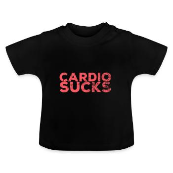 Idée cadeau Cardio Sucks - T-shirt bio col rond Bébé - noir - Devant