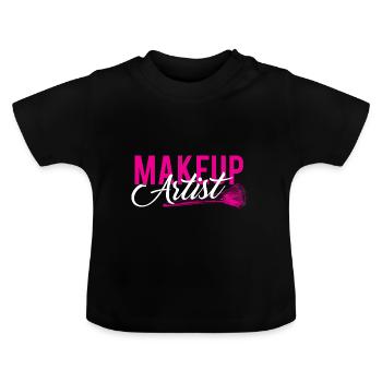 Make Up Artist MUA Beautician Makeup Makeup - Baby Organic T-Shirt with Round Neck - black - Front