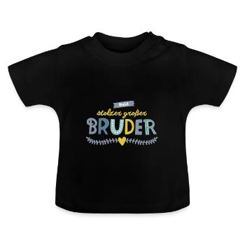 Bientôt grand frère - T-shirt bio col rond Bébé - noir - Devant